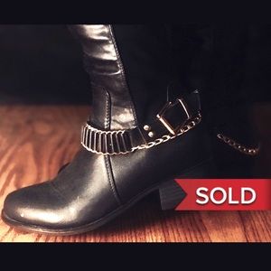 Asos truffle collection black leather biker boots